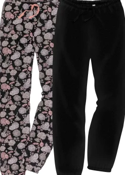 bonprix Lot de 2 pantalons de pyjama pur coton|Femme Lingerie Nuit