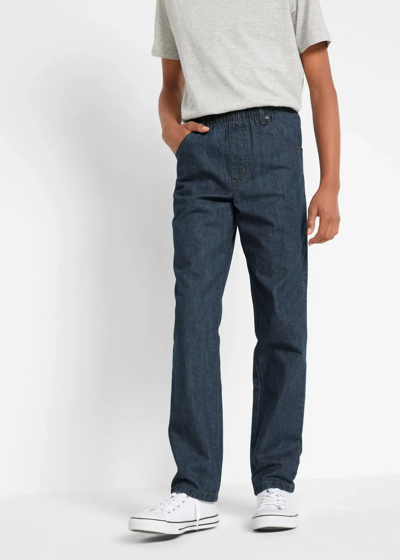 bonprix Lot de 3 pantalons droits, regular à taille élastiquée, 100% coton|Enfant Vêtements Enfant|Garçons 9-16 Ans·Lots De 2 Articles Et Plus