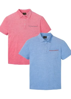bonprix Lot de 2 polos en maille piquée, 100% coton|Homme T-Shirts & Polos