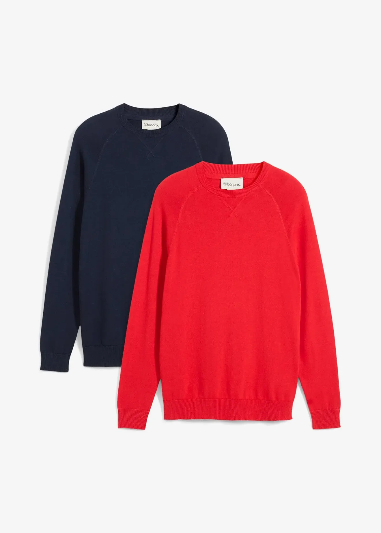 bonprix Lot de 2 pulls en fine maille 100% coton|Homme Pulls & Gilets