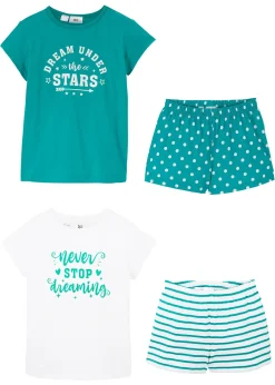 bonprix Lot de 2 pyjashorts 100% coton à manches courtes|Enfant Vêtements Enfant|Filles·Pyjamas & Chemises De Nuit