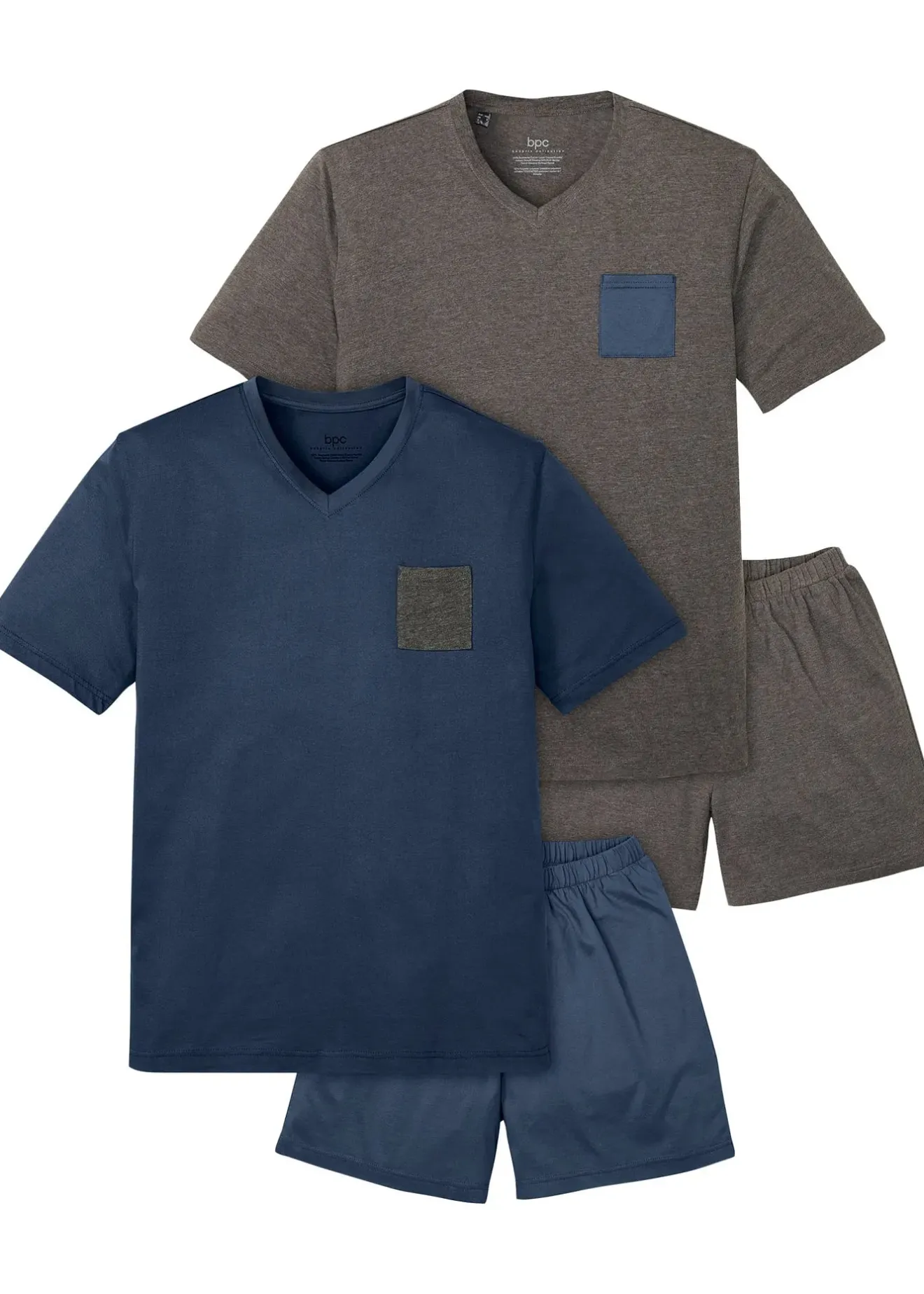 Homme bonprix Pyjamas|Sous-Vêtements|Lot de 2 pyjashorts (ens. 4 pces)