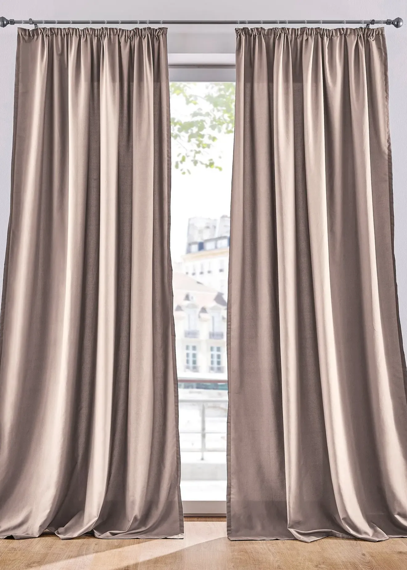 bonprix Lot de 2 rideaux en microfibre| Salon·Rideaux & Voilages|Rideaux Classiques