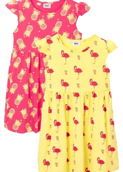 bonprix Lot de 2 robes en jersey 100% coton|Enfant Vêtements Enfant|Filles 9-16 Ans·Lot De 2 Articles Et Plus