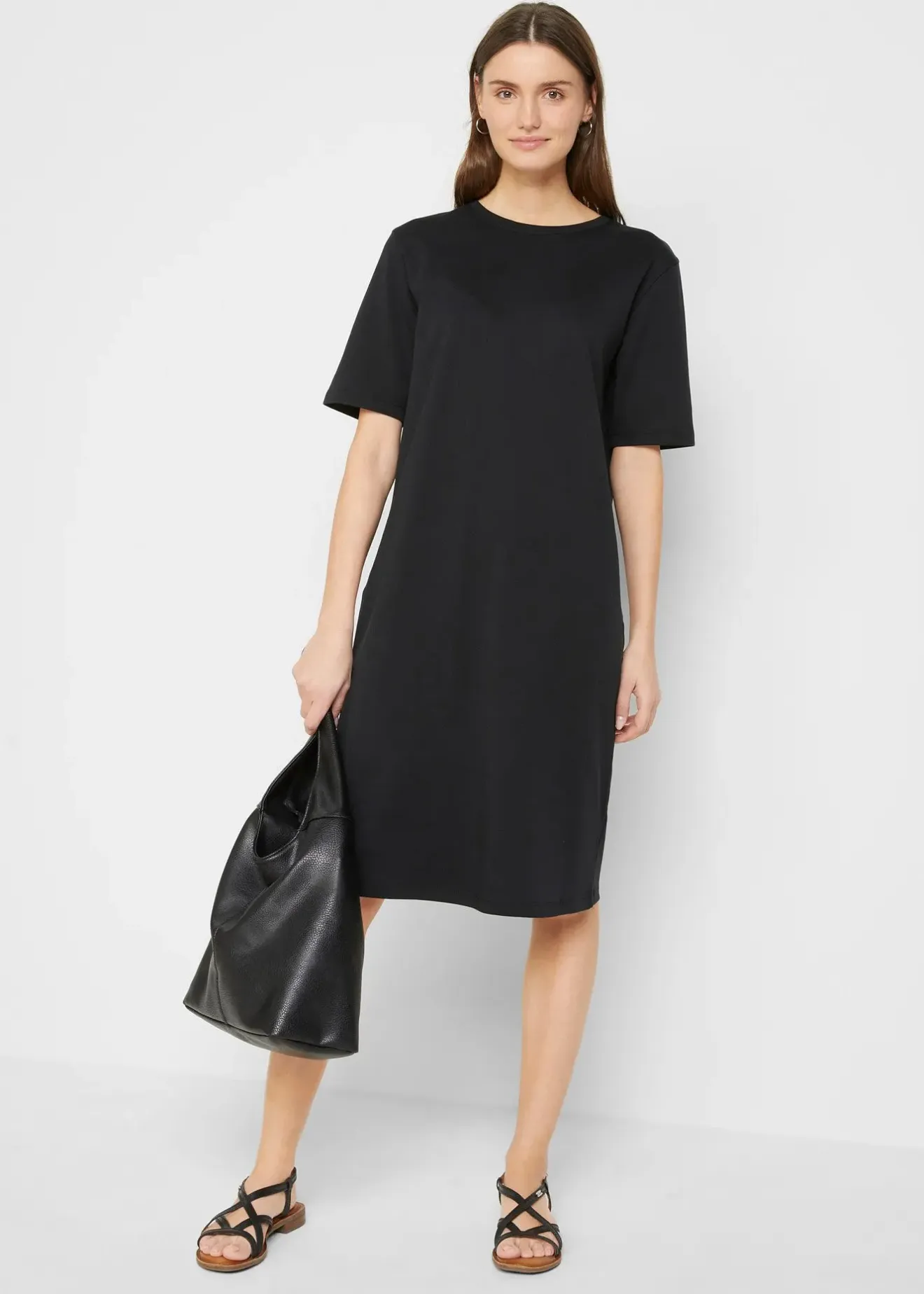 bonprix Lot de 2 robes T-shirt oversize 100% coton|Femme Basiques|Robes