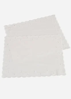 bonprix Lot de 2 sets de table en coton avec broderies| Arts De La Table|Linge De Table