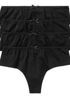 Femme bonprix Bas|Lingerie Coton|Lot de 4 shorties string coton