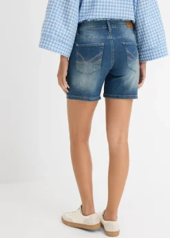 Femme bonprix Shorts|Jeans|Lot de 2 shorts en jean slim, taille mi-haute
