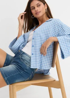 Femme bonprix Shorts|Jeans|Lot de 2 shorts en jean slim, taille mi-haute