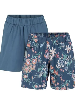 Femme bonprix Shorts|Pantalons|Lot de 2 shorts en jersey coton extensible