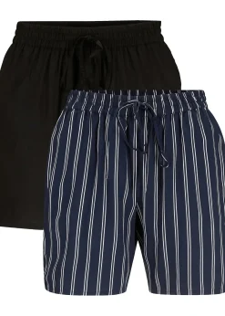 bonprix Lot de 2 shorts en viscose avec ceinture à nouer|Femme Shorts|Pantalons