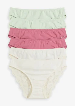Femme bonprix Lingerie Coton|Bas|Lot de 6 slips à dentelle