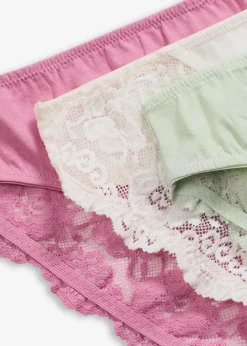 Femme bonprix Lingerie Coton|Bas|Lot de 6 slips à dentelle