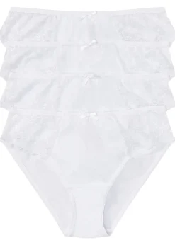 Femme bonprix Lingerie Coton|Bas|Lot de 4 slips à dentelle