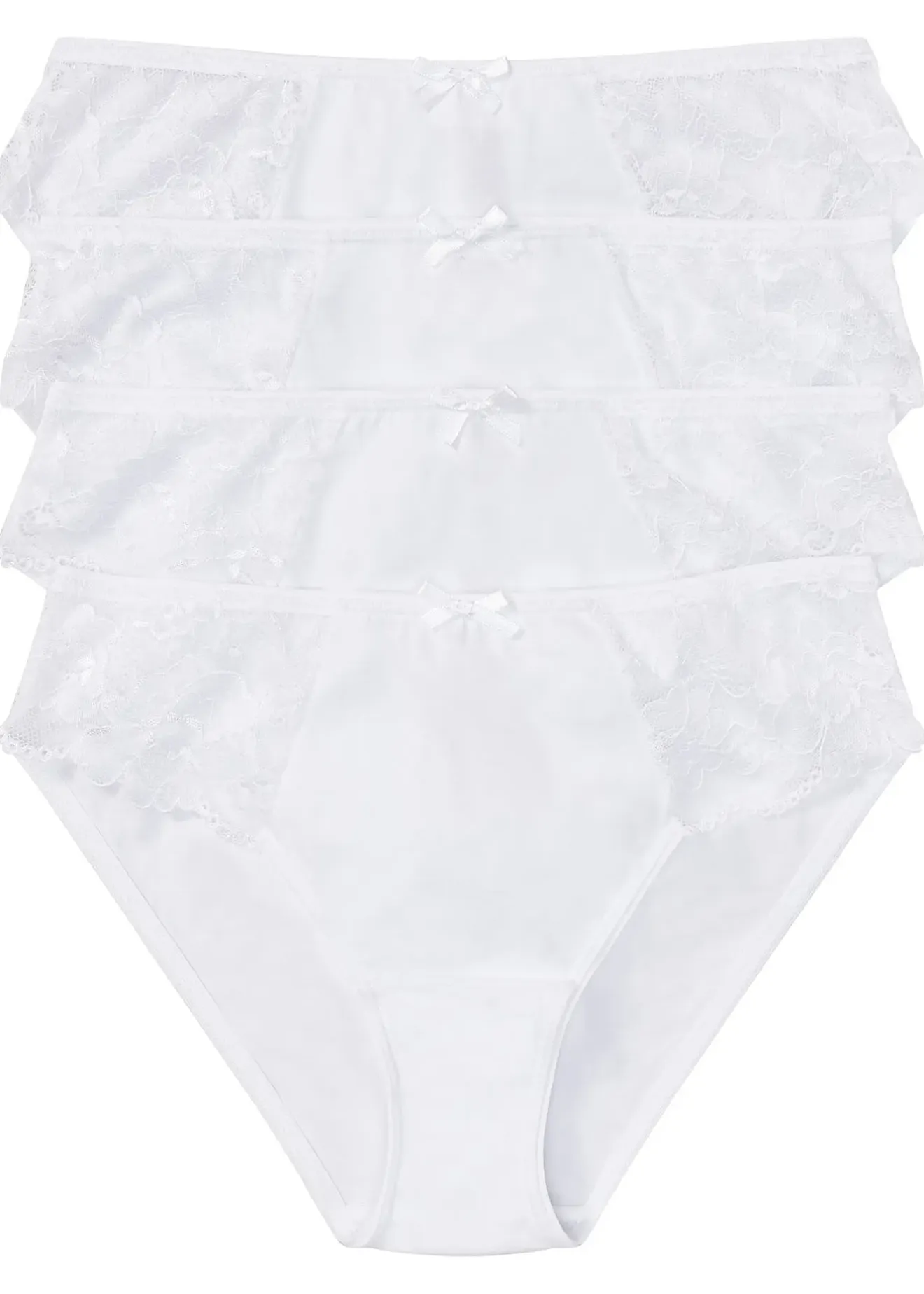 Femme bonprix Lingerie Coton|Bas|Lot de 4 slips à dentelle