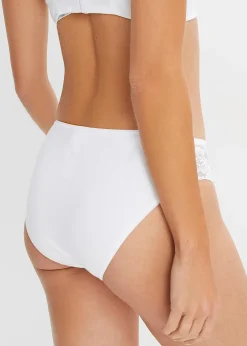 Femme bonprix Lingerie Coton|Bas|Lot de 4 slips à dentelle