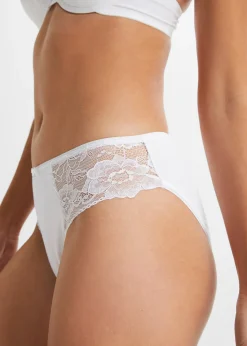 Femme bonprix Lingerie Coton|Bas|Lot de 4 slips à dentelle