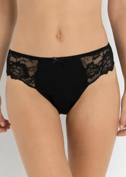 Femme bonprix Lingerie Coton|Bas|Lot de 4 slips à dentelle