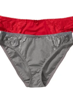 Femme bonprix Dessous|Bas|Lot de 2 slips avec dentelle