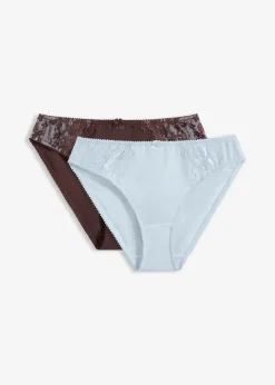 Femme bonprix Dessous|Bas|Lot de 2 slips avec dentelle