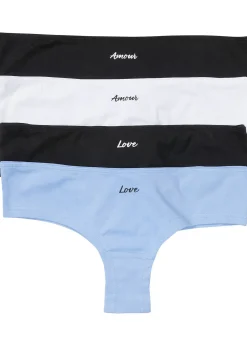 Femme bonprix Lingerie Coton|Bas|Lot de 4 slips brésiliens