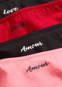 bonprix Lot de 4 slips brésiliens|Femme Lingerie Coton|Bas