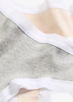 Femme bonprix Lingerie Coton|Bas|Lot de 4 slips brésiliens côtelés avec dentelle