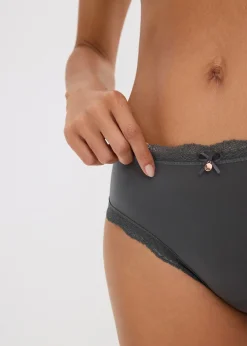 Femme bonprix Dessous|Bas|Lot de 3 slips brésiliens satinés