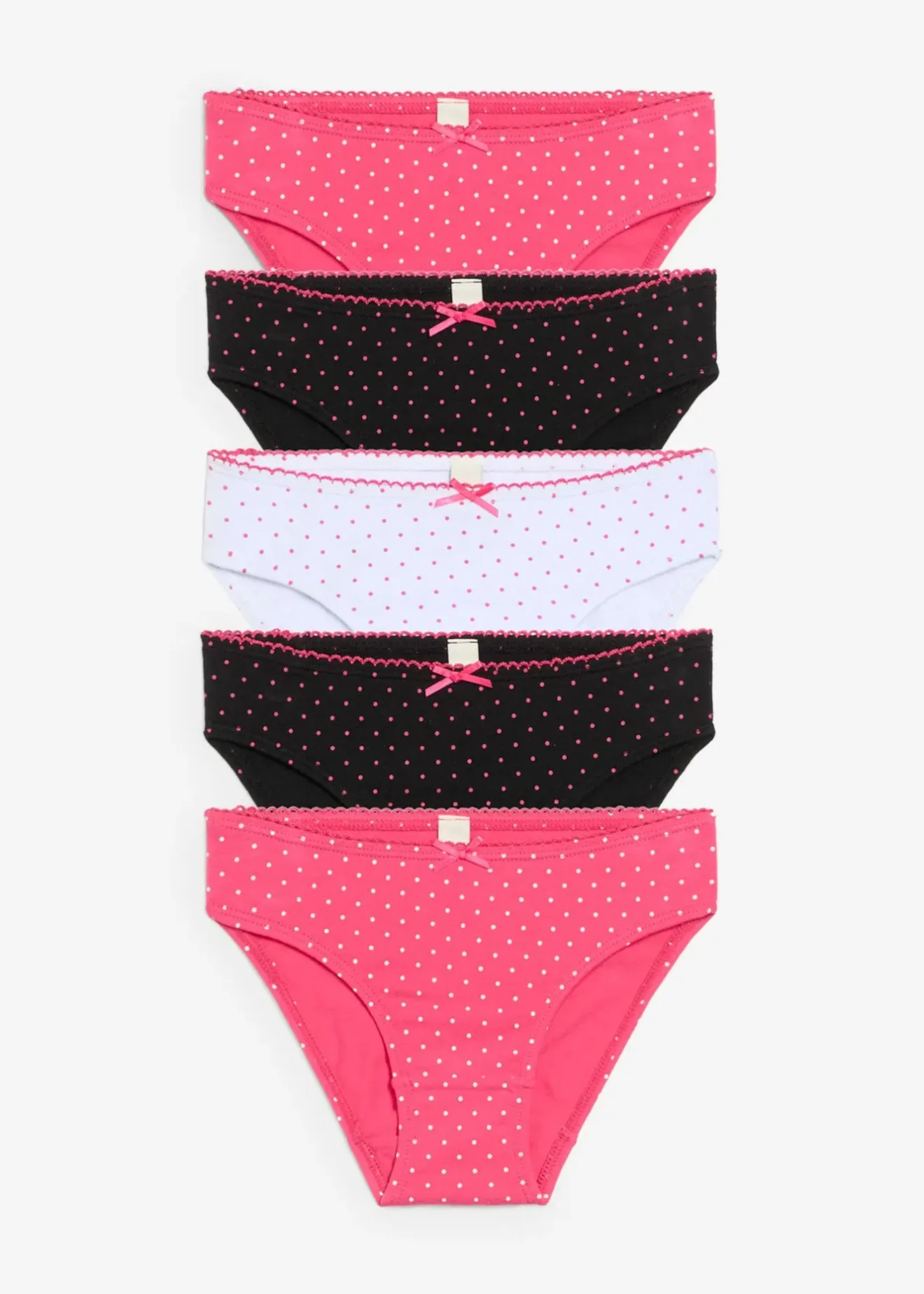 bonprix Lot de 5 slips coton avec nœud en satin|Enfant Vêtements Enfant|Lot De 2 Articles Et Plus