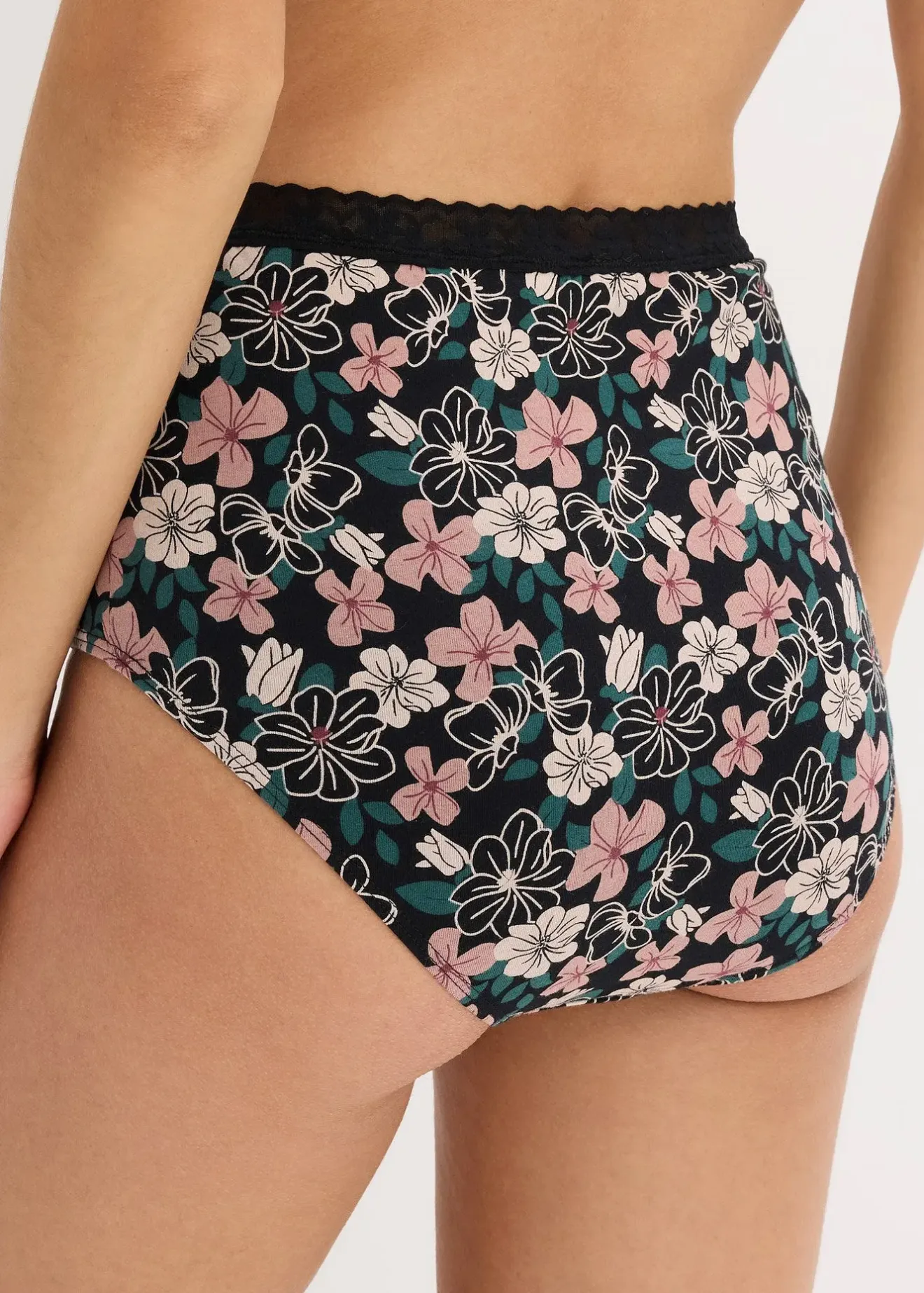 bonprix Lot de 4 slips coton taille haute|Femme Lingerie Coton|Bas