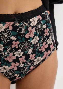 bonprix Lot de 4 slips coton taille haute|Femme Lingerie Coton|Bas