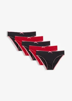 Femme bonprix Bas|Lot de 5 slips en pointelle à motif cœurs