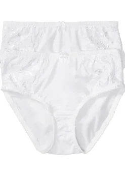 Femme bonprix Bas|Lot de 2 slips maxi avec dentelle