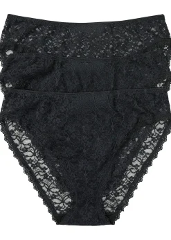 bonprix Lot de 3 slips Maxi échancrés en dentelle recyclée|Femme Bas