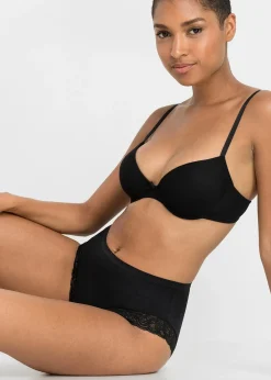 bonprix Lot de 4 slips maxi coton et dentelle|Femme Lingerie Coton|Bas