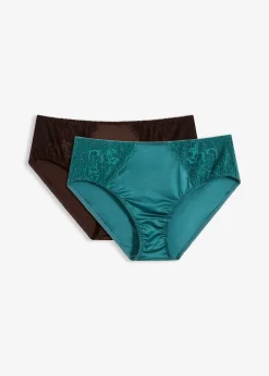 Femme bonprix Dessous|Bas|Lot de 2 slips maxi, détails brillants