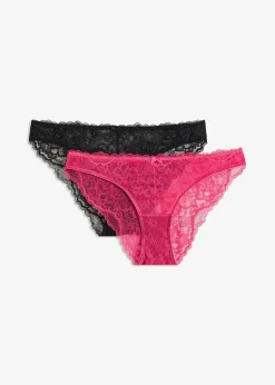 Femme bonprix Dessous|Bas|Lot de 2 slips mini en dentelle