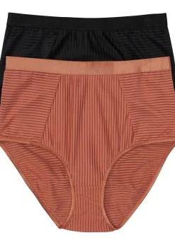 Femme bonprix Bas|Lot de 2 slips taille haute