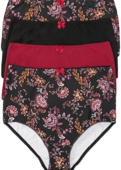 Femme bonprix Lingerie Coton|Bas|Lot de 4 slips taille haute coton