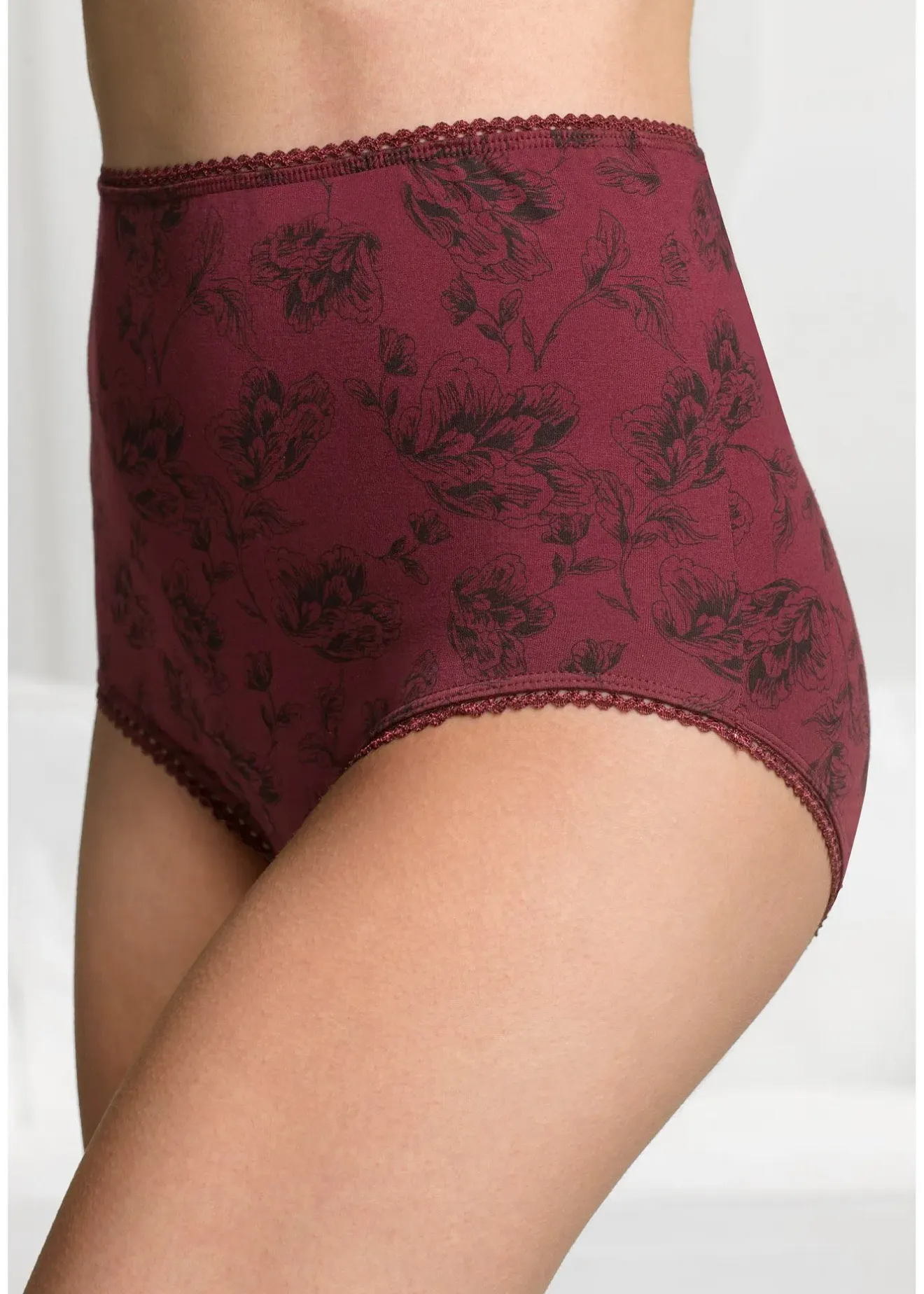 Femme bonprix Lingerie Coton|Bas|Lot de 4 slips taille haute coton