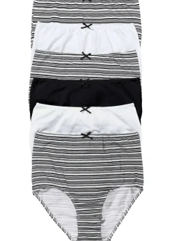 bonprix Lot de 6 slips taille haute|Femme Lingerie Coton|Bas