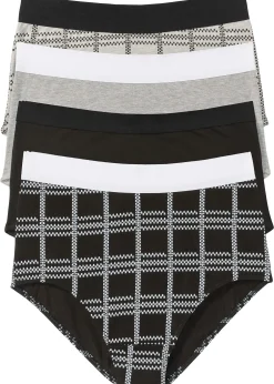 Femme bonprix Lingerie Coton|Bas|Lot de 4 slips taille haute coton