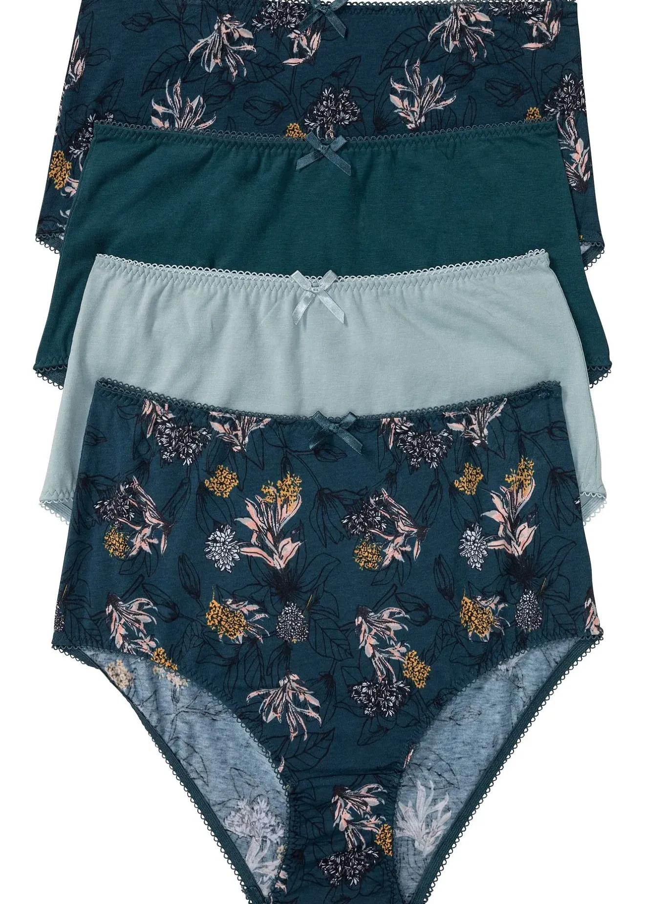 Femme bonprix Lingerie Coton|Bas|Lot de 4 slips taille haute coton