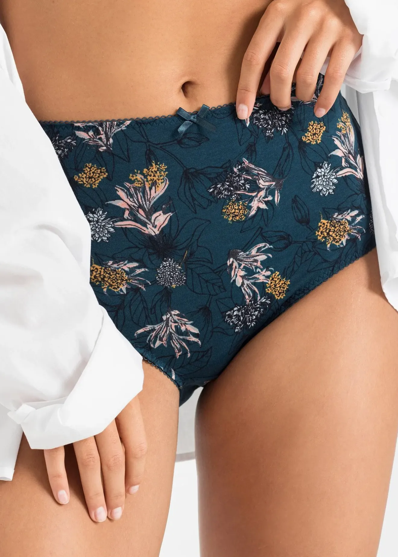 Femme bonprix Lingerie Coton|Bas|Lot de 4 slips taille haute coton