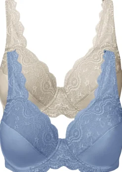 Femme bonprix Grands Bonnets D-H|Soutiens-Gorge|Lot de 2 soutiens-gorge à armatures et dentelle