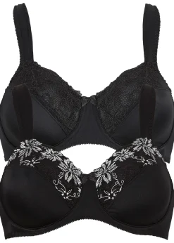 Femme bonprix Grands Bonnets D-H|Soutiens-Gorge|Lot de 2 soutiens-gorge à armatures et bretelles rembourrées