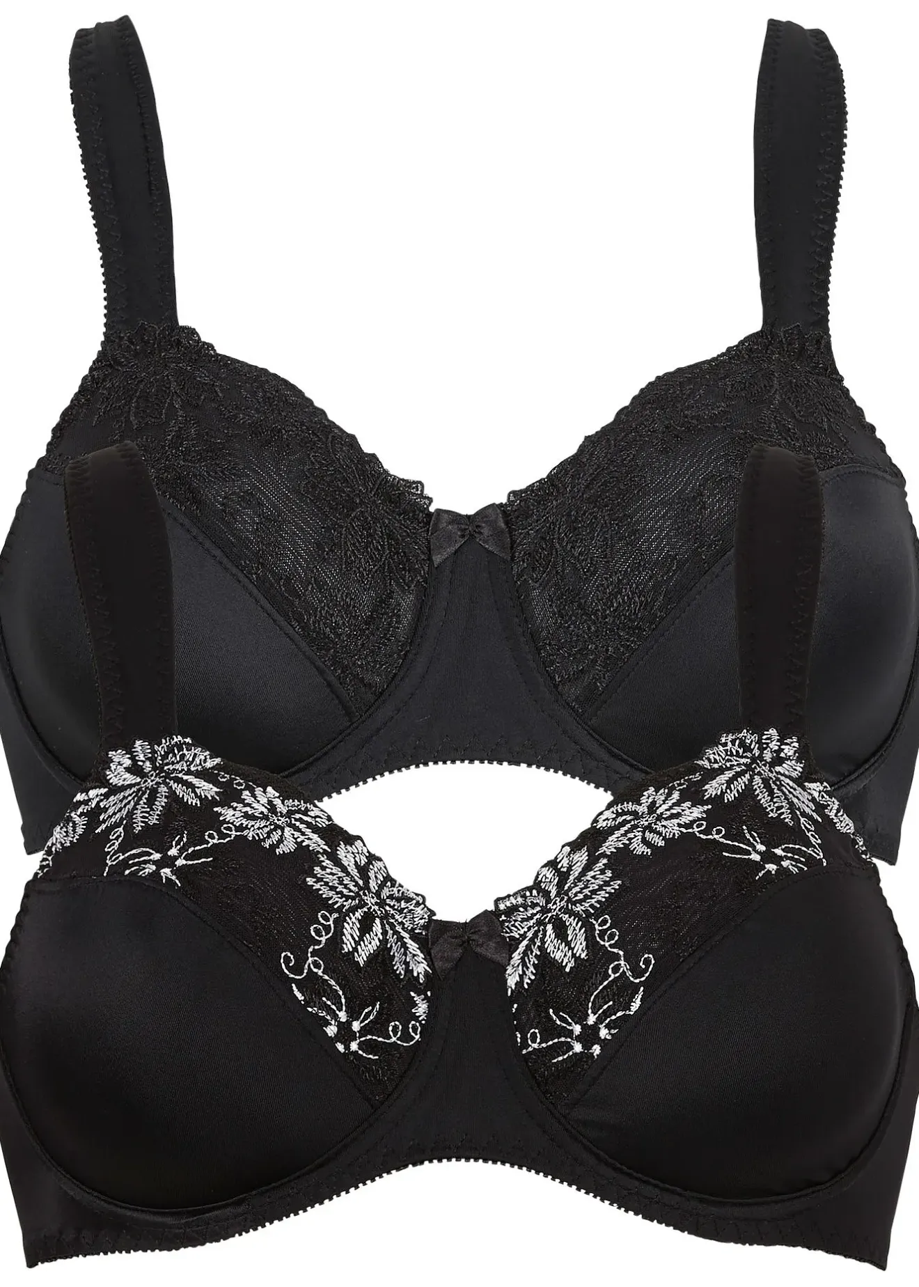 Femme bonprix Grands Bonnets D-H|Soutiens-Gorge|Lot de 2 soutiens-gorge à armatures et bretelles rembourrées