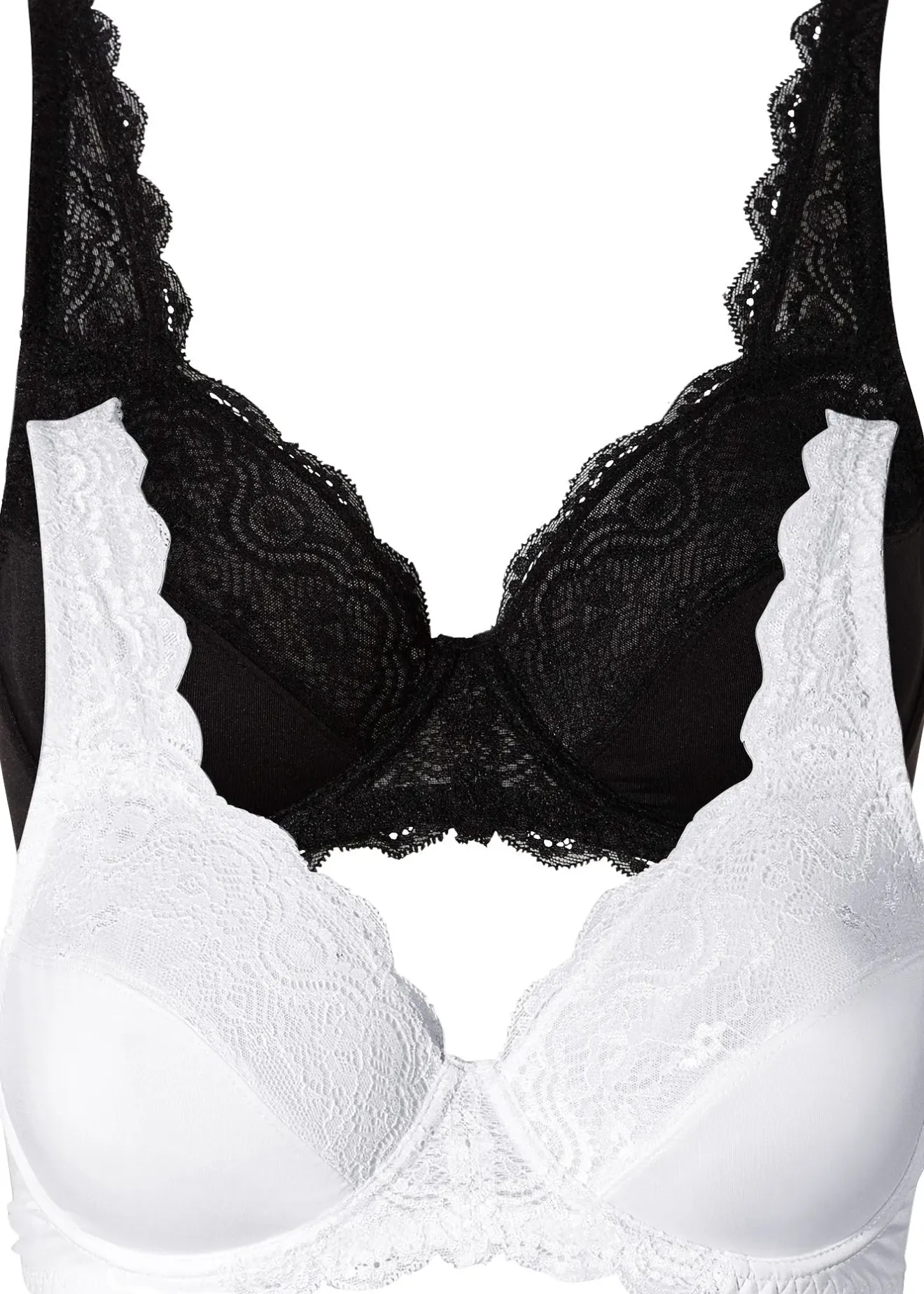 Femme bonprix Grands Bonnets D-H|Soutiens-Gorge|Lot de 2 soutiens-gorge à armatures et dentelle