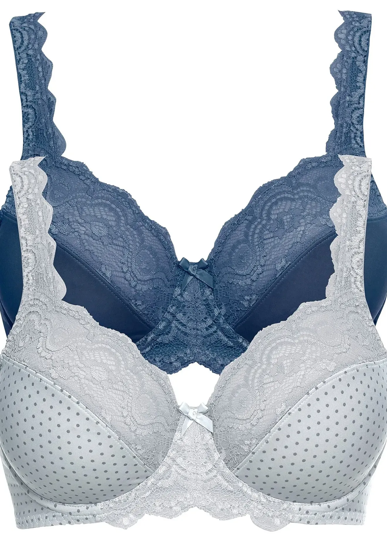 Femme bonprix Grands Bonnets D-H|Soutiens-Gorge|Lot de 2 soutiens-gorge à armatures et dentelle