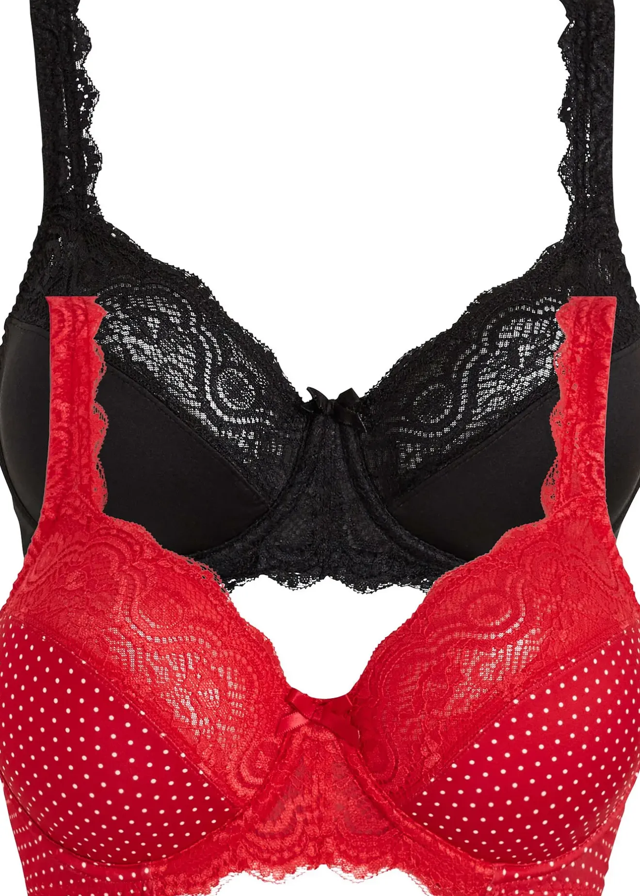 bonprix Lot de 2 soutiens-gorge à armatures et dentelle|Femme Grands Bonnets D-H|Soutiens-Gorge